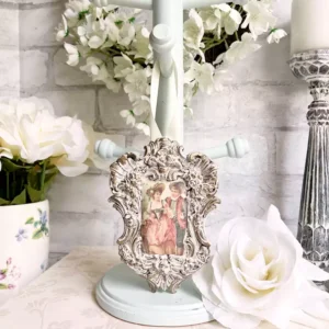 French Country Cottage Courting Couple Flourish Frame Wall Hanging