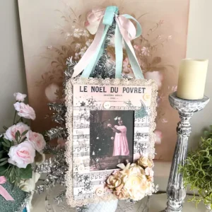 Le Noel Du Povret or The Poor Childs Christmas in French Wall/Door Hanger