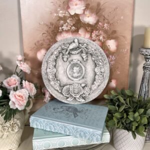 French Country Cottage Spring Floral Cameo Plaque/Sign Wall Art